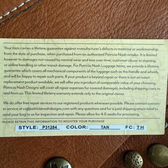 Patricia Nash Leather Western Coastal Cowgirl Ergo Studded Bag Brown Boho - Picture 13 of 14